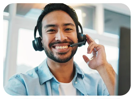 Support agent on a video call
